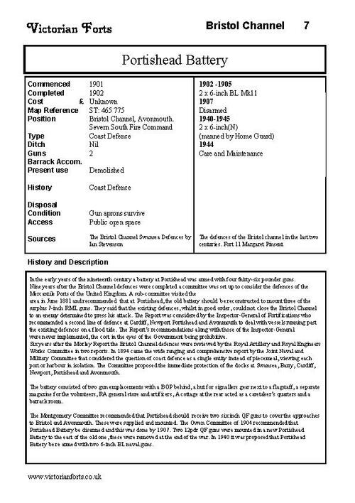 Portishead Battery datasheet